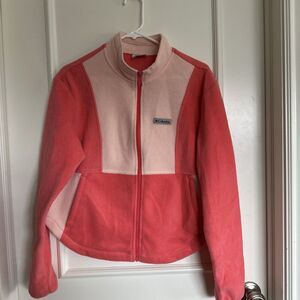Columbia Large Benton Springs Fleece Jacket Full Zip Women’s Pink Color Block